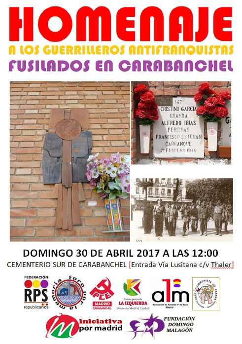 30 Abril Homenaje a los Gerrilleros de Madrid