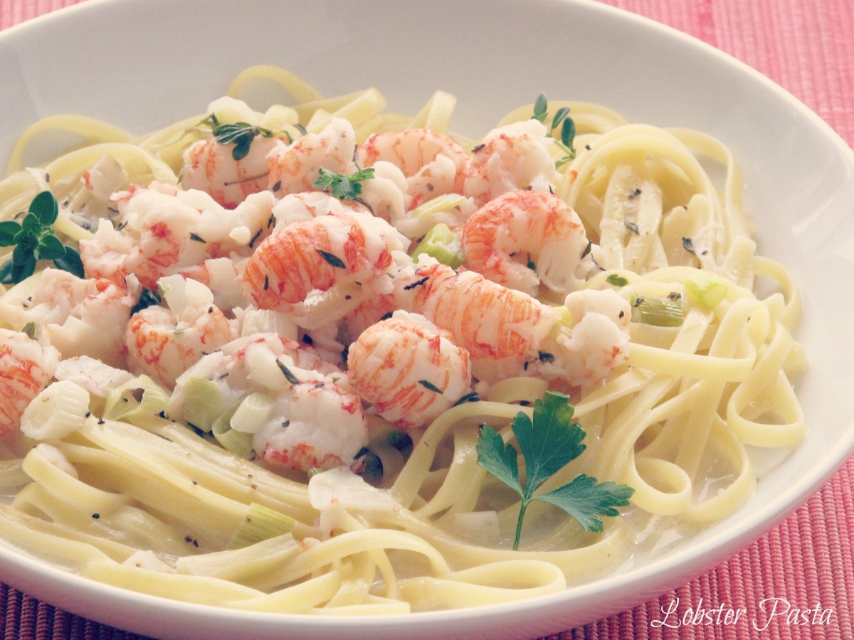 Simply Healthy Family Lobster Fettuccine in a light Béchamel Sauce