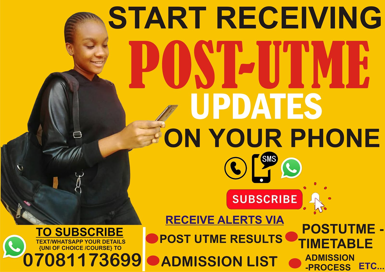 CLICK ON THIS IMAGE TO SUBSCRIBE FOR POSTUTME UPDATES