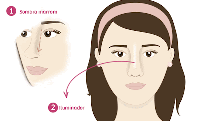 dicas de maquiagem, afinar nariz