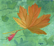 Esta hoja de otoño la pintó mi mamá para mi caja de té, en base a una postal . hoja de otoã±o