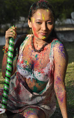 Actress Pooja Basu Hot Holi Picture