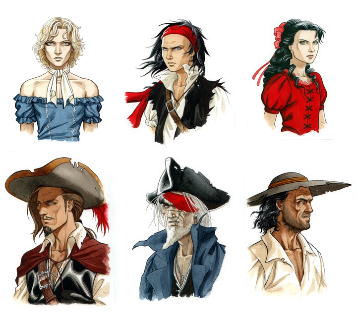 Diseños de personajes de Barracuda por Jérémy Petiqueux 