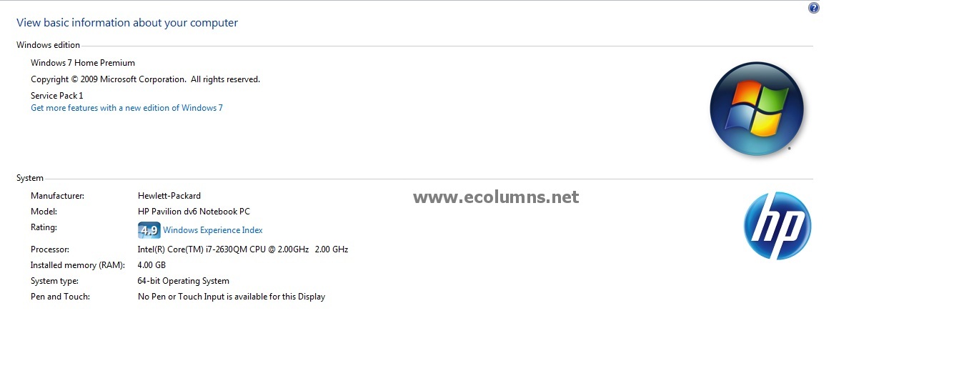 MicrosoftWindows 7 Minimum Requirements eColumns Columns on