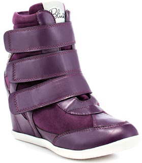 Purple Sneaker Wedges Velcro Straps 3 Inch Wedge: Purples Amethyst Sneakers Wedge: Blink Aeroo Purple Matte