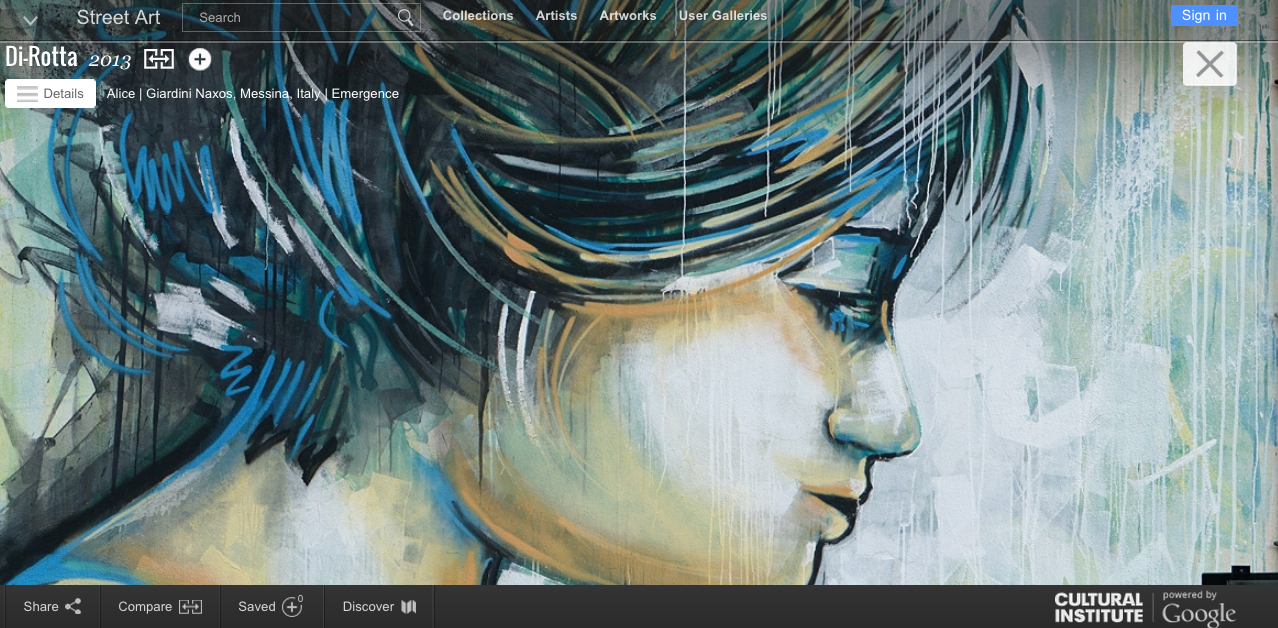 Landing page di Google Arts & Culture.