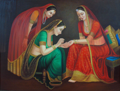 Rajasthani Girls Art Paintings 7