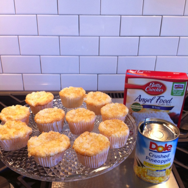 Mom! What's for dinner? FatFree Pineapple Angel Food Cupcakes