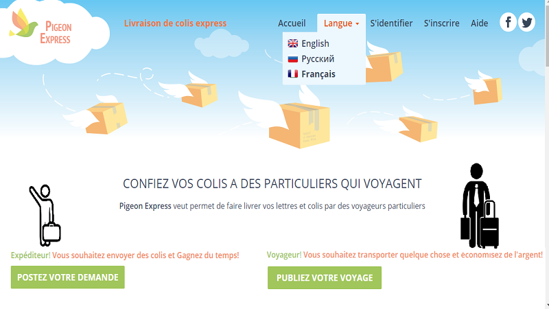 UX Design : Pigeon Express > CrowdShipping  