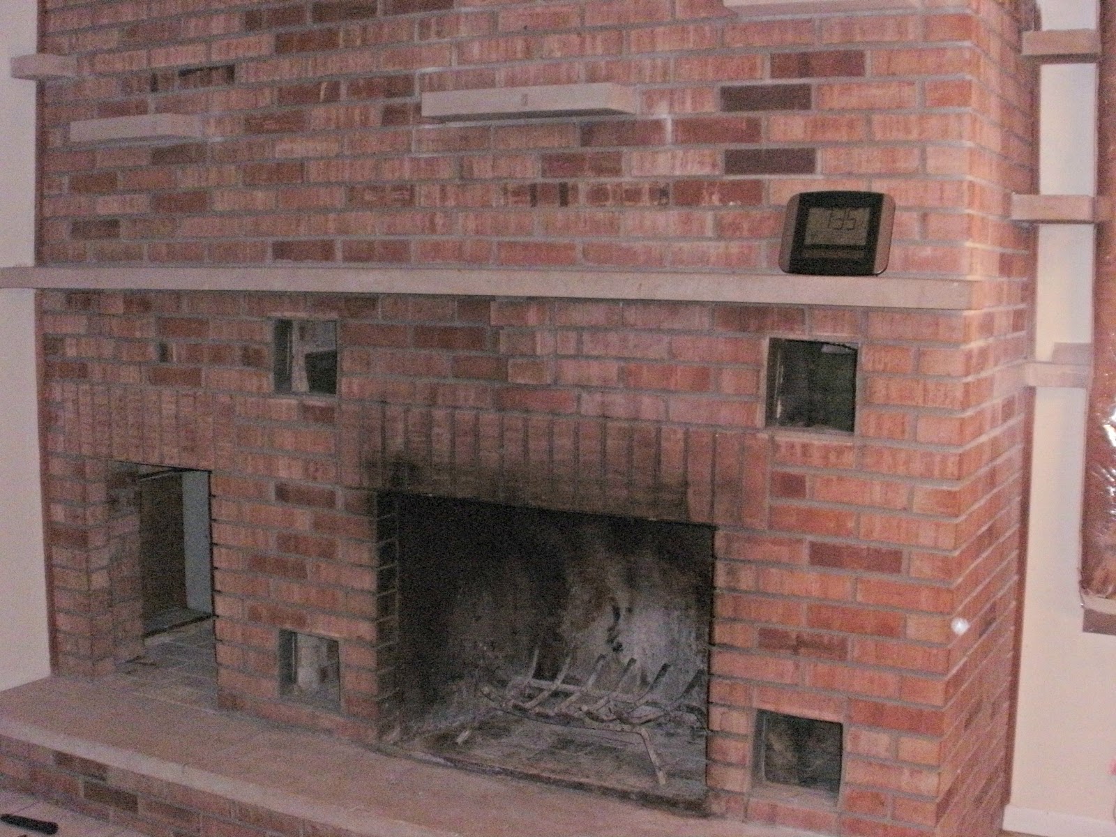 refacing a brick fireplace family room traditional with