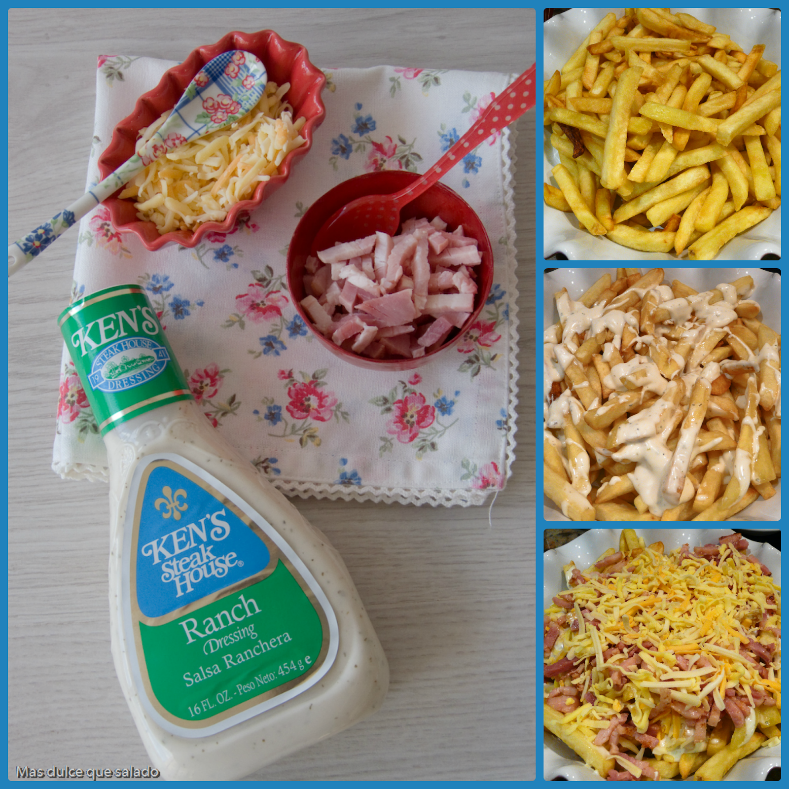 Más dulce que salado Bacon & Cheese Fries Patatas al estilo Foster´s