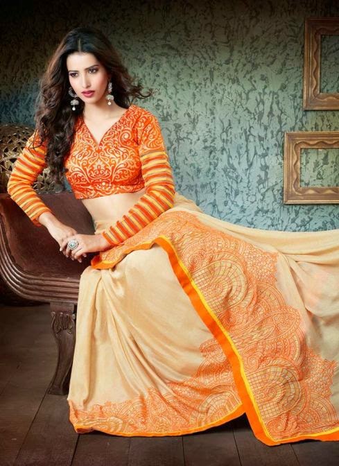 Cbazaar New Indian Wedding Saree Blouse Fall Collection 2014 - 2015