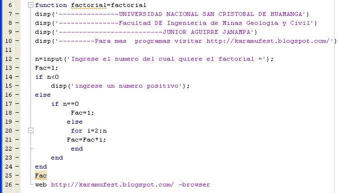 Factorial in matlab using while loop image