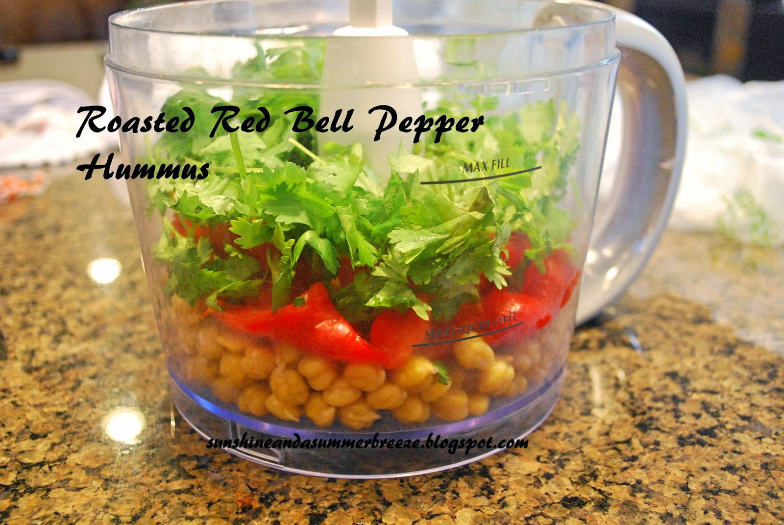 Sunshine and a Summer Breeze Roasted Red Bell Pepper Hummus