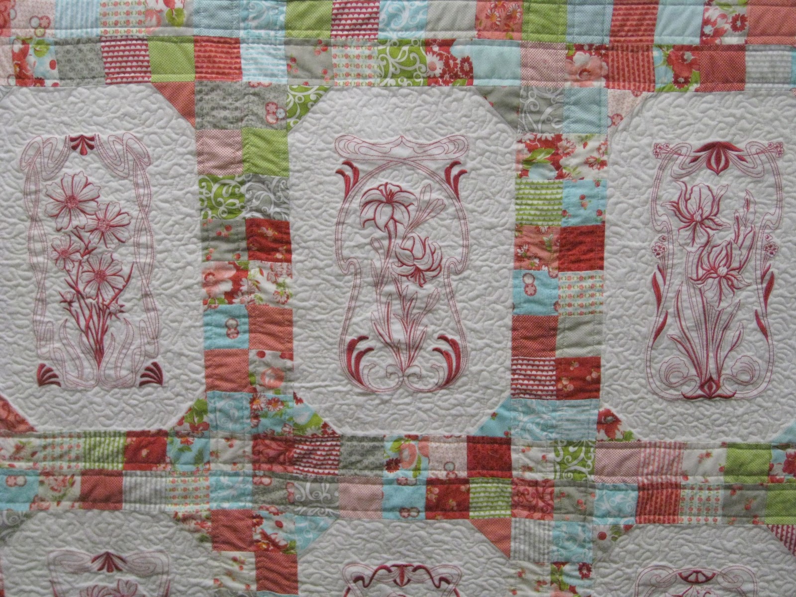 Vicki's Fabric Creations Blooming Art Nouveau QuiltTutorial uploaded