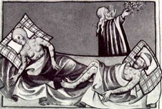 Il·lustració de la Pesta a la Bíblia de Toggenburg (1411)
