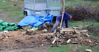 Last little bits of wood are split Last little bits of wood are split