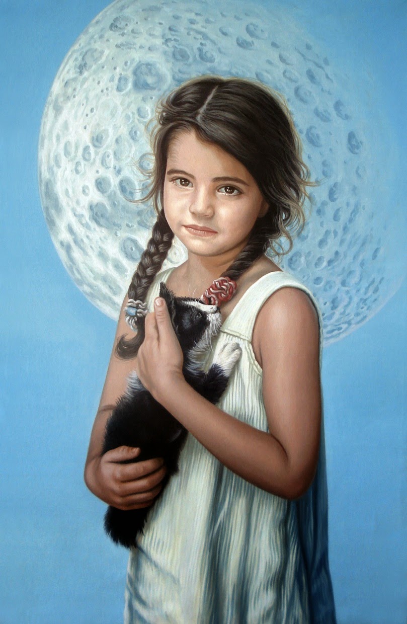 Cuban Contemporary Painters Online Art Gallery Girl with cat oil