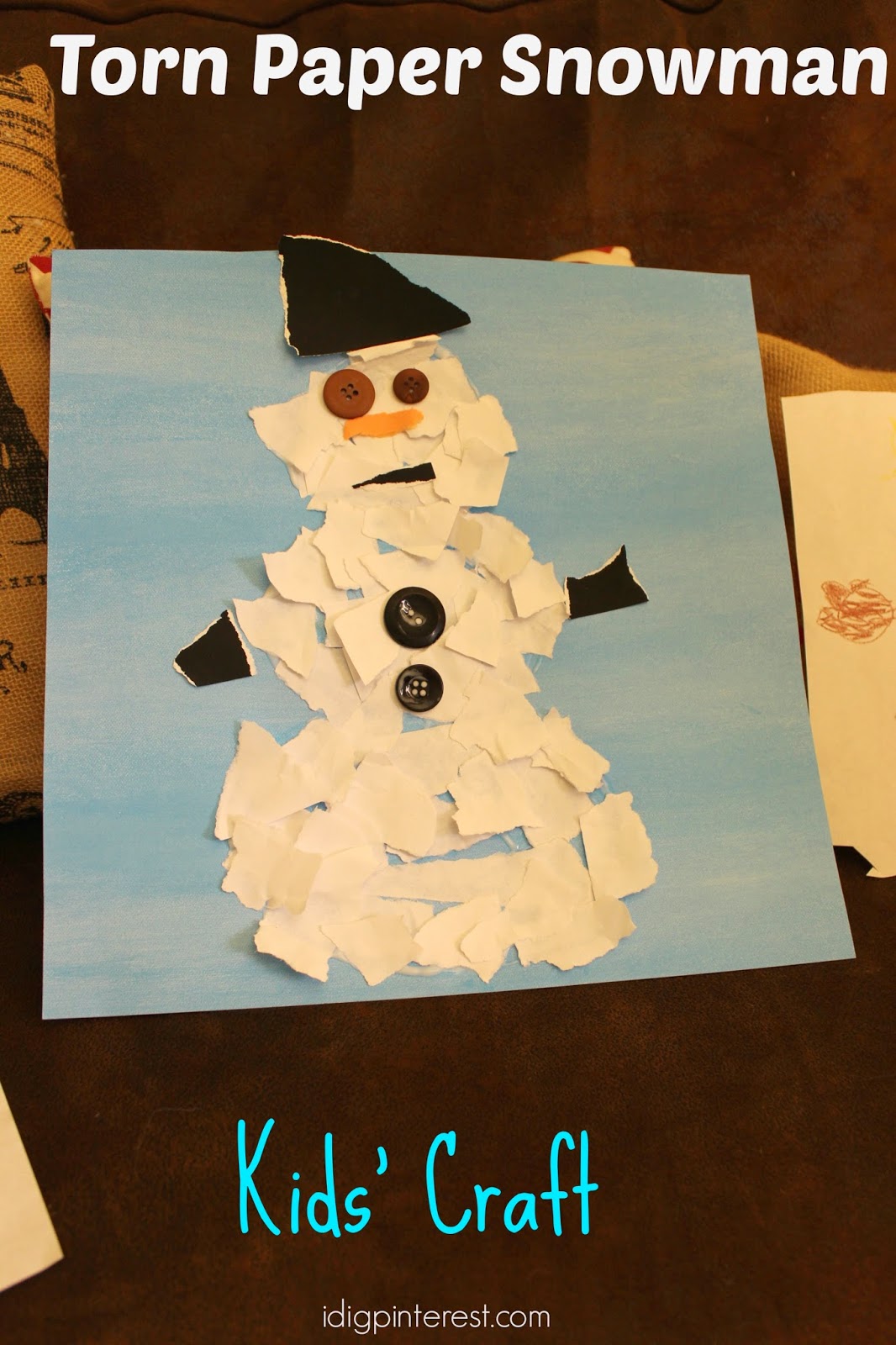 Torn Paper Snowman - Made To Be A Momma