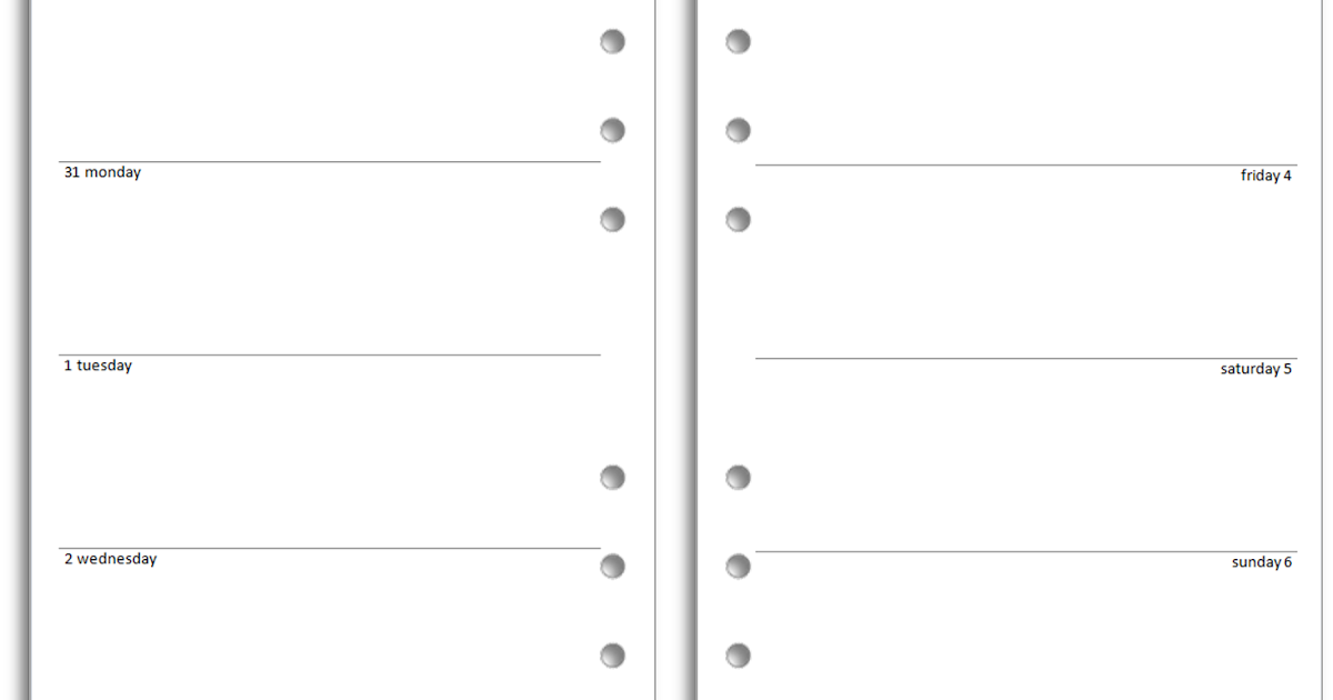 My Life All in One Place Free Filofax A4 and A5 diary inserts for 2014