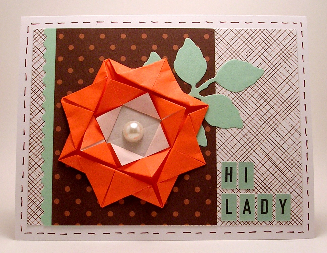 KittyKatKards Origami Flower Card