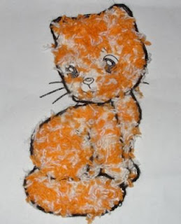 аппликация из ниток - Пушистый котенок