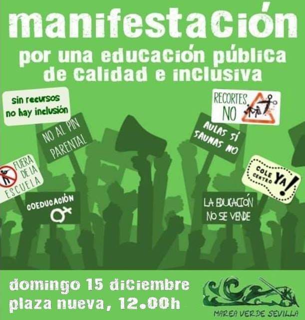 MANIFESTACIÓN POR UNA EDUCACIÓN PÚBLICA DE CALIDAD E INCLUSIVA.