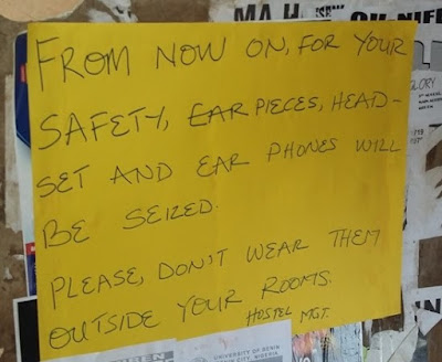 UNIBEN bans students from wearing earpieces, headsets.