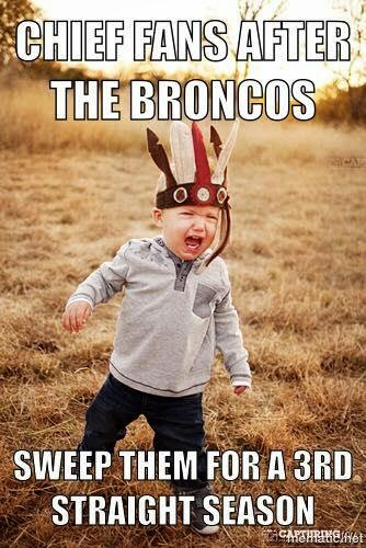 chiefs fans after the broncos sweep them for a 3rd straight season. #chiefshaters #broncos #babycrying