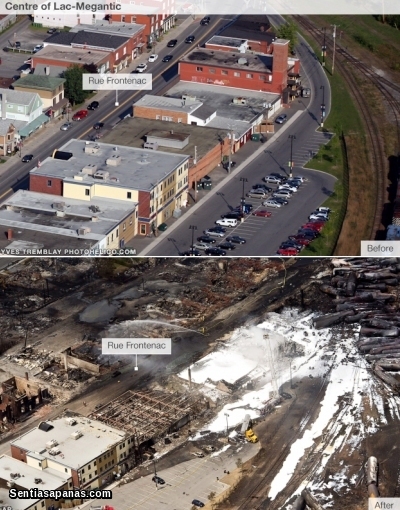 Lac Megantic Before and after