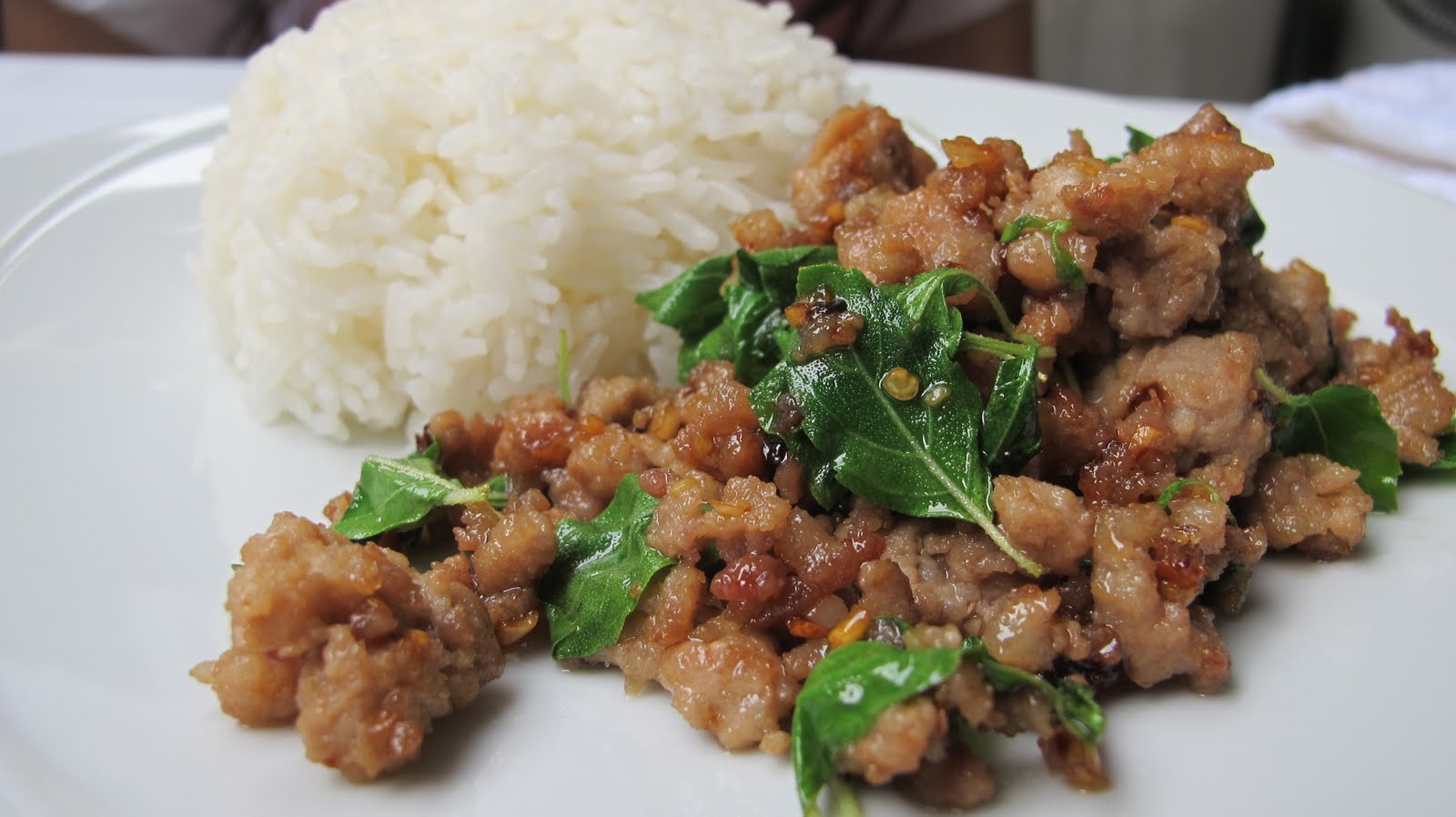 KitchenAholics Stirfried pork with holy basil (pad ka praw)