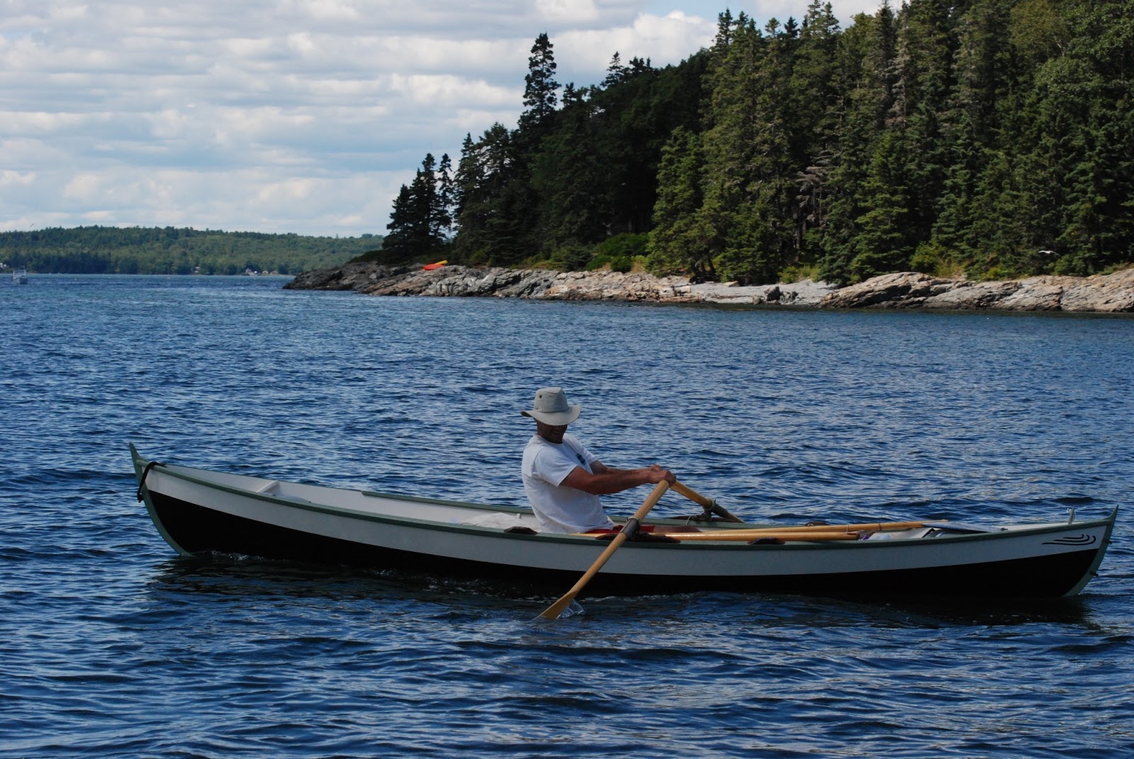 Handling a double ended rowboat in rough conditions?