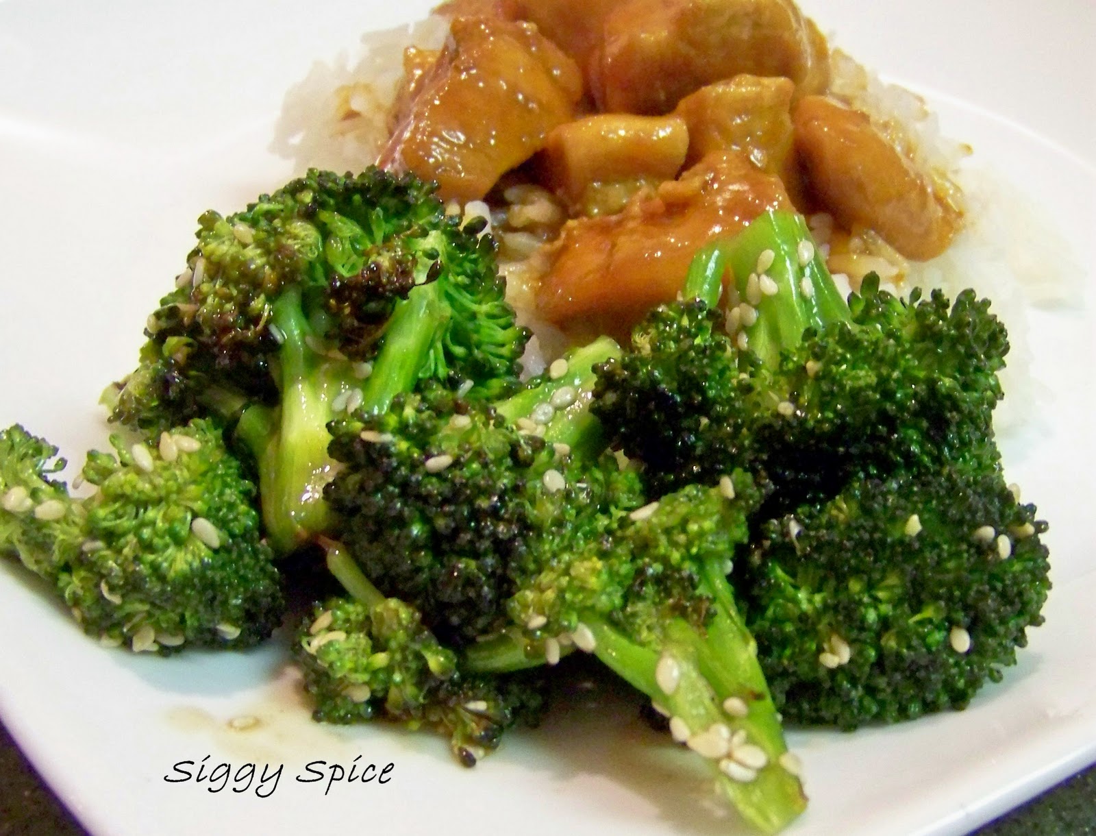 Siggy Spice Roasted Broccoli with Balsamic Sesame Glaze