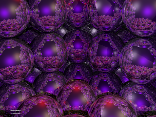 '. mirrorspace .' a fractal optical space using mirrored spheres, (c) Eric Baird 2011
