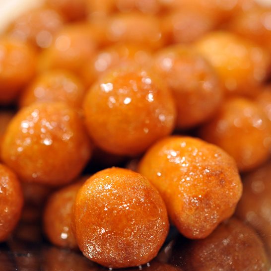 Awamat A crispy small round shaped Lebanese donut soaked in syrup