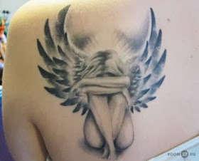 desenhos de tatuagens de anjos com asas abertas