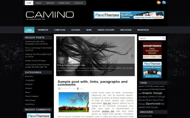 Free City Night Black Wordpress Theme Template Free City Night Black Wordpress Theme Template