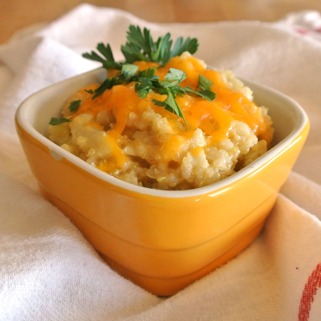 Mom, What's For Dinner? Cheesy Cauliflower Quinoa