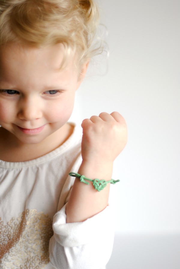 hart + sew Vintage Baby Clothing heart knot friendship bracelet