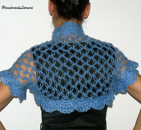 Shrug/ Bolero Shrug/ Crochet Shrug/ Light Blue Shrug/ Crochet Bolero ...