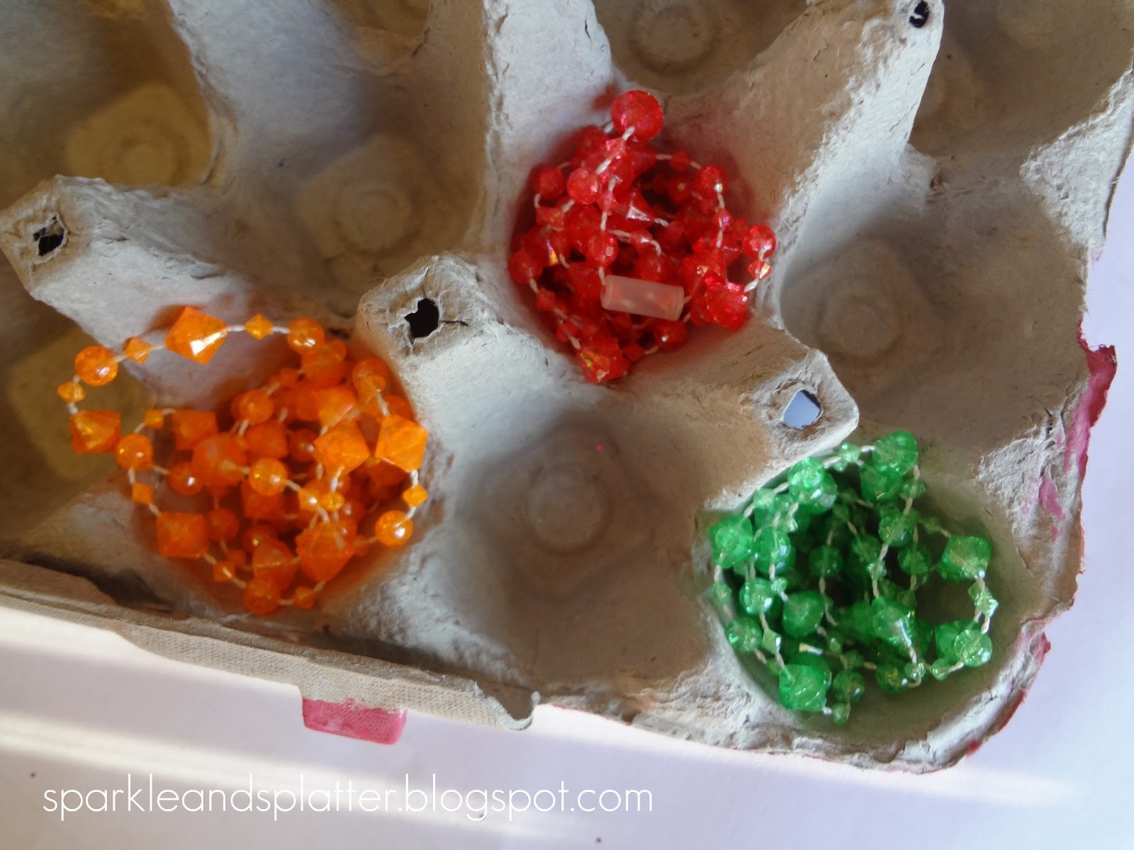 Sparkle and Splatter Egg Carton Jewelry Box