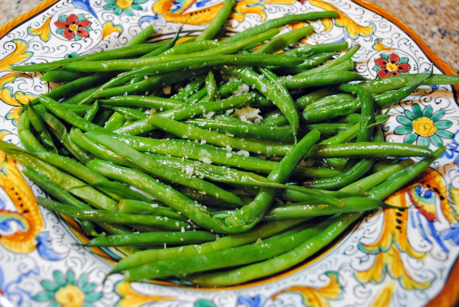 Chez Popine Green beans with garlic vinaigrette