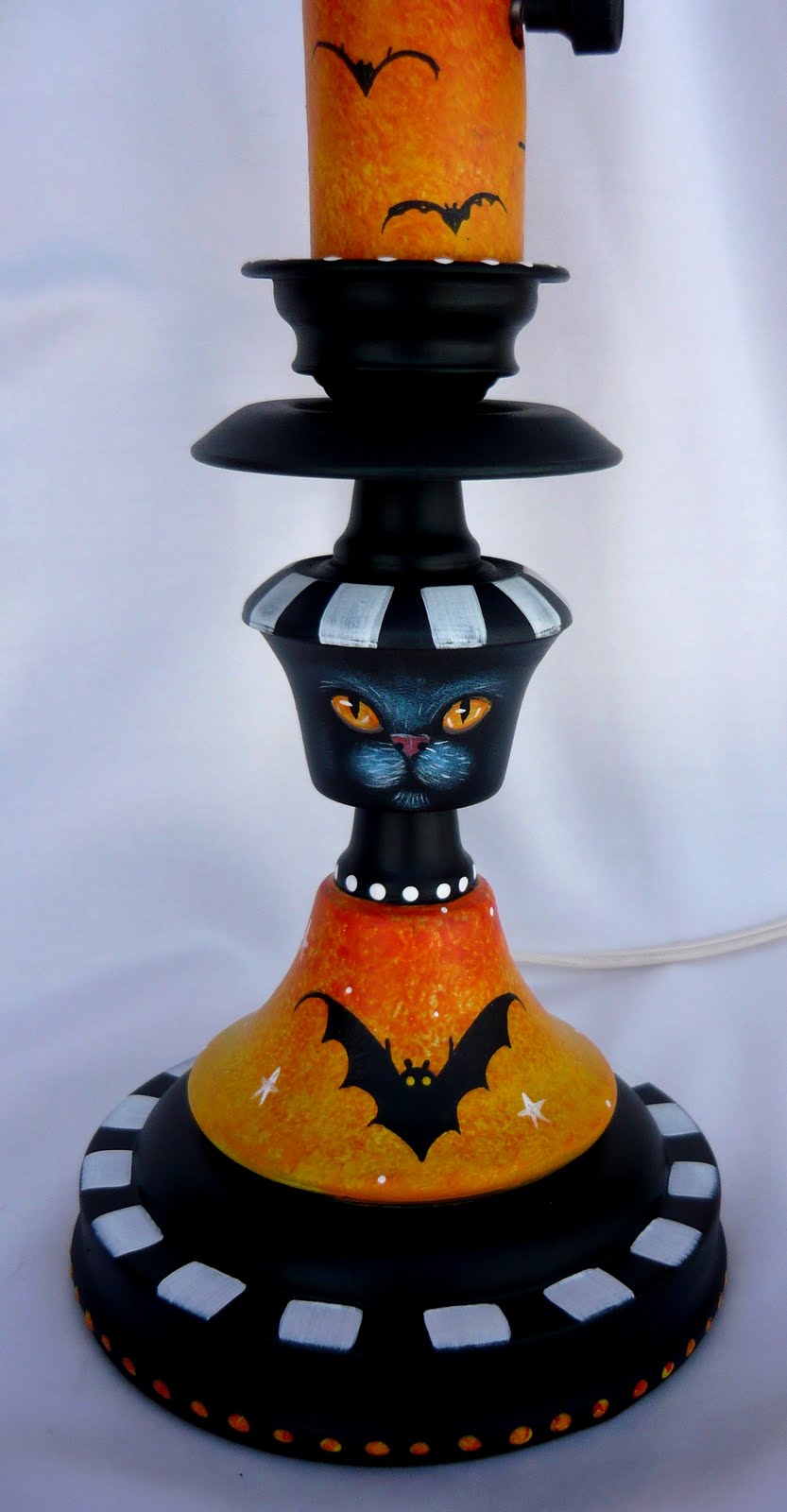Halloween Artists Hand Painted Vintage Halloween Lamp on eBay this week