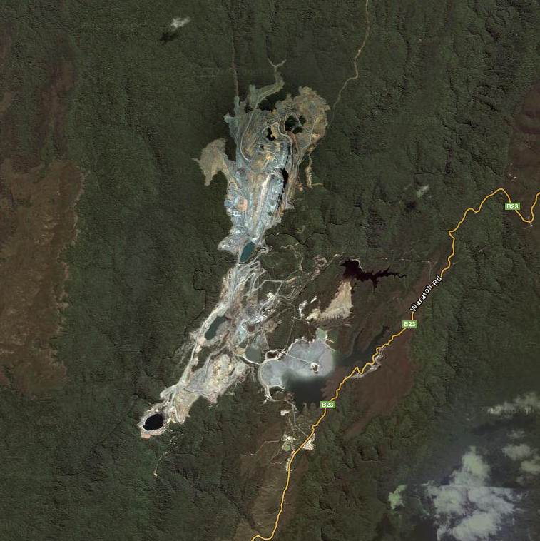 Mark's Tasmanian Bush Blog The Savage River Mine, as seen from space