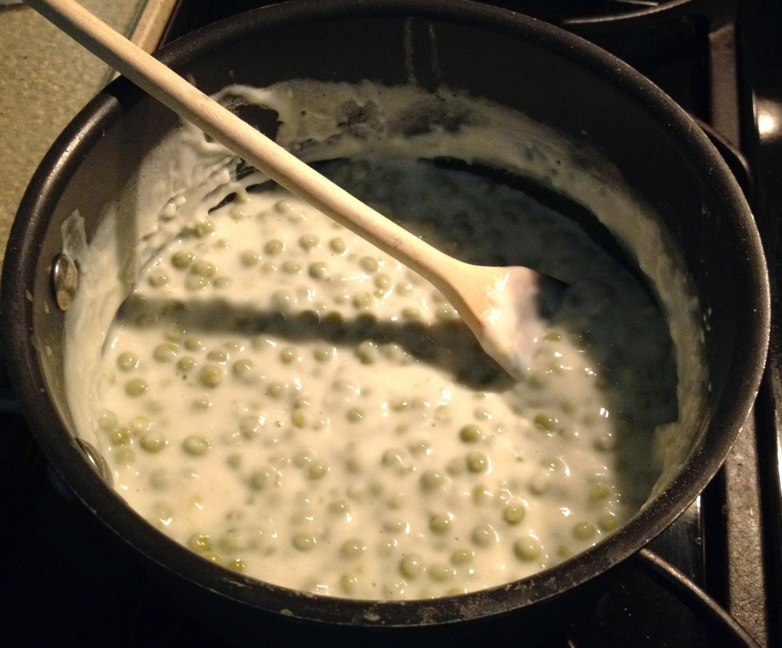 The Cabin Countess Salmon Patties and Creamed Peas