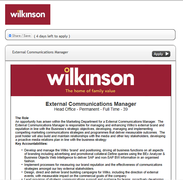 to the blog of networx recruitment. networx case study Wilkinsons