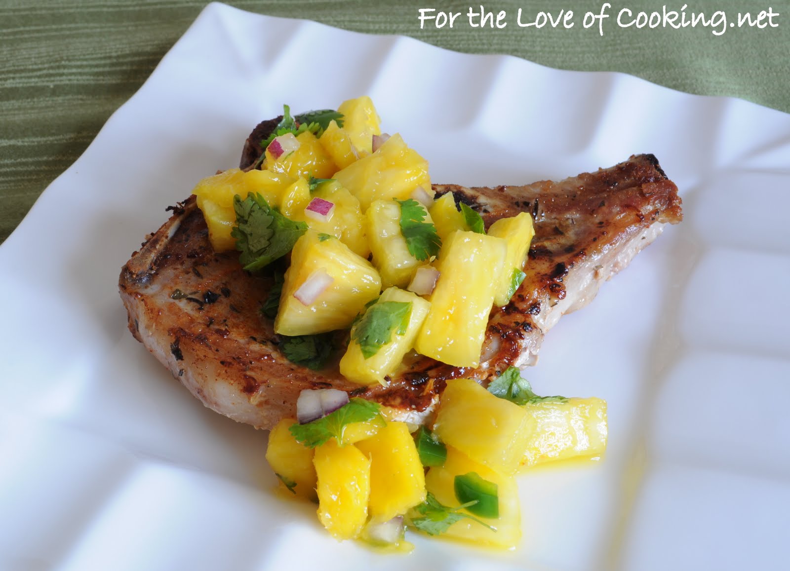 Blackened Pork Chops with a Pineapple Mango Salsa For the Love of