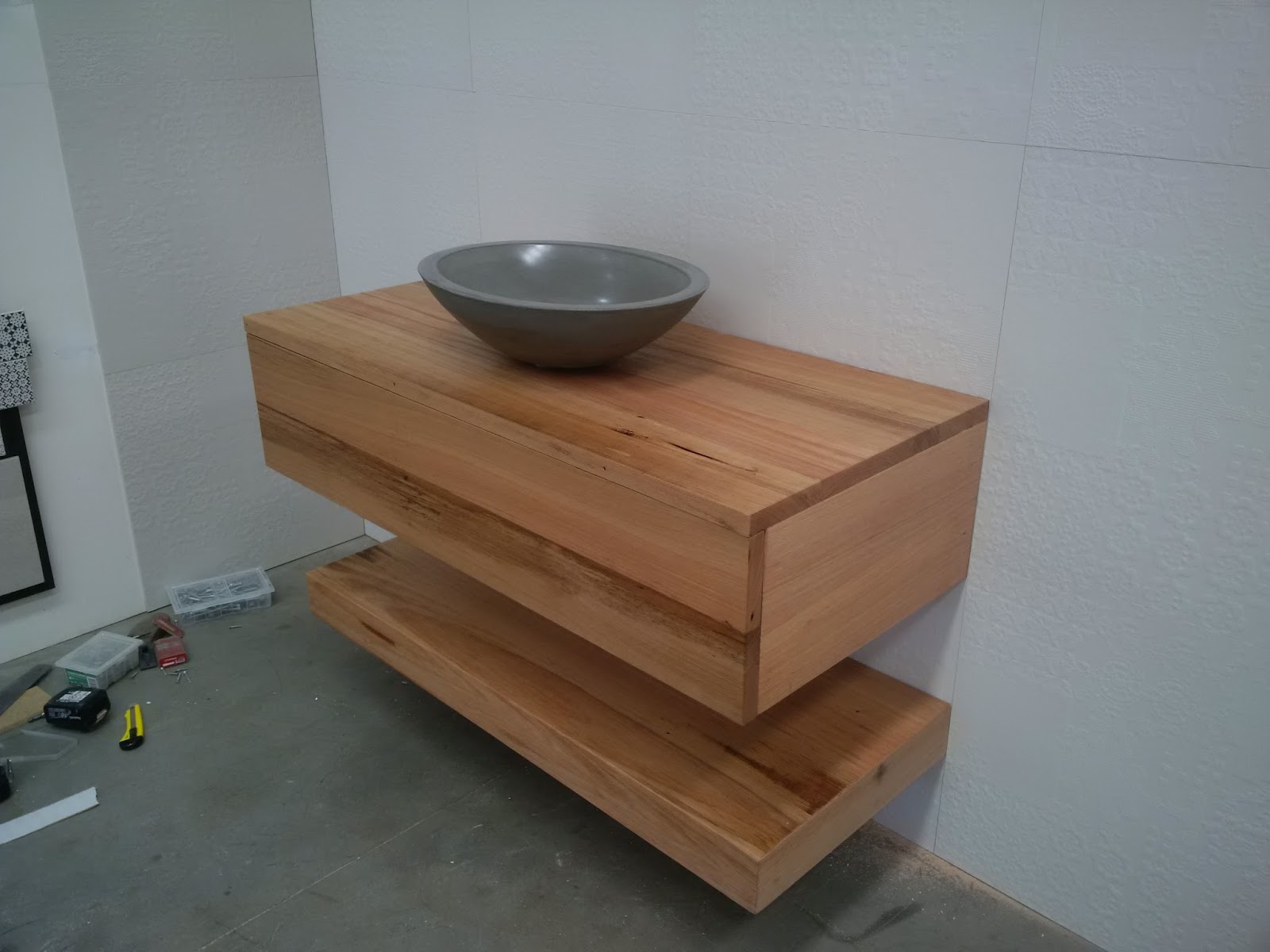Rough Edge Art RECYCLED TIMBER FLOATING VANITY