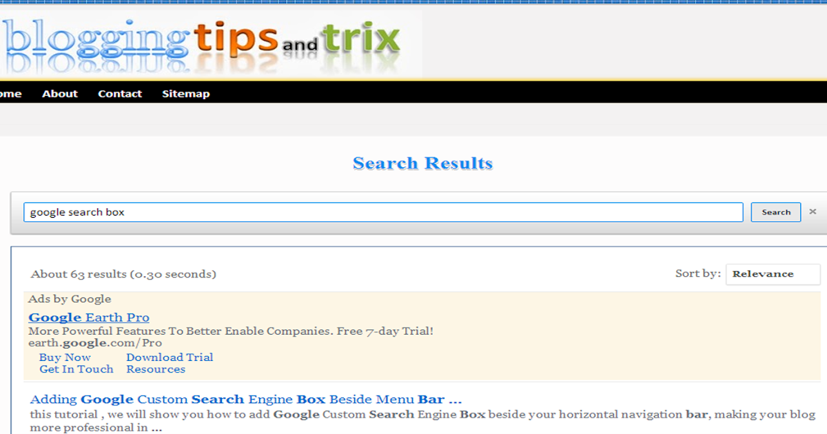 display search results