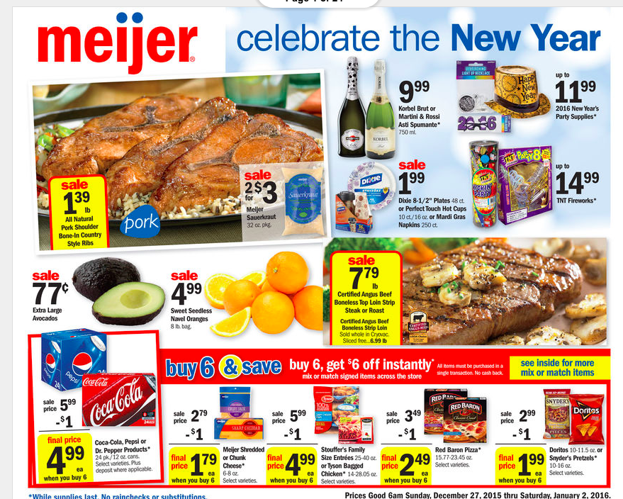 Meijer Weekly Ad Preview 12/27! Buy 6, save 6 sale! A Single Coupon